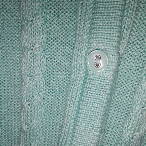 Croft & Barrow Mint Green Cable Knit Button Up Cardigan Sweater.Sz Women XL NWOT - Picture 8 of 16